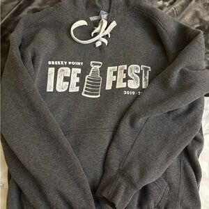 Breezy Point Ice Fest Hoodie, Gray, Size M